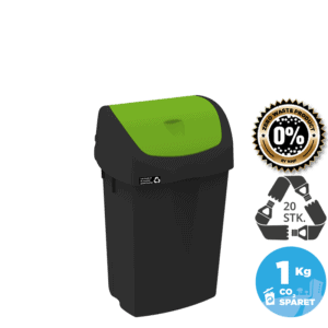 15 liters bæredygtig affaldsbeholder, grønt låg