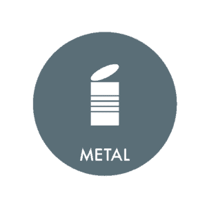 Piktogram til affaldssortering af metal