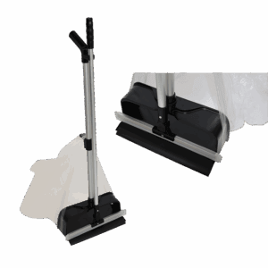 Dustpan set in aluminium with bag sweeper, black